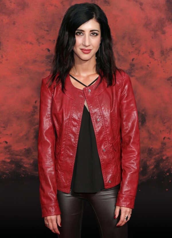 Dana Delorenzo Collarless Leather Jacket