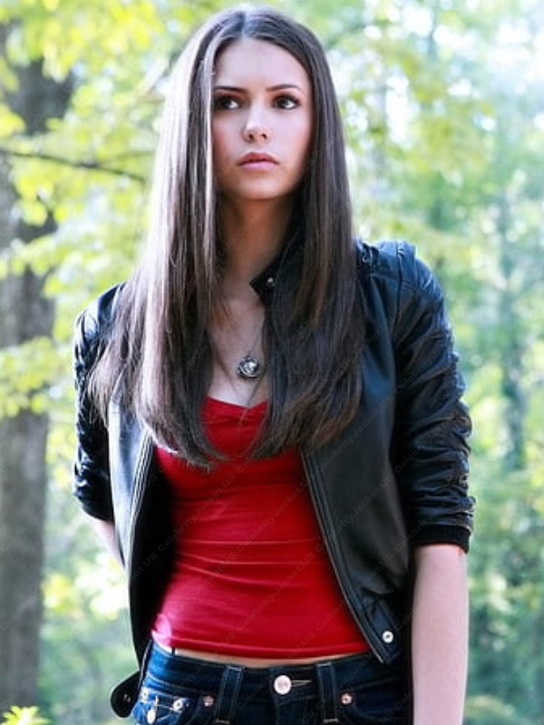 Elena Gilbert KRMA Jade Black Leather Jacket