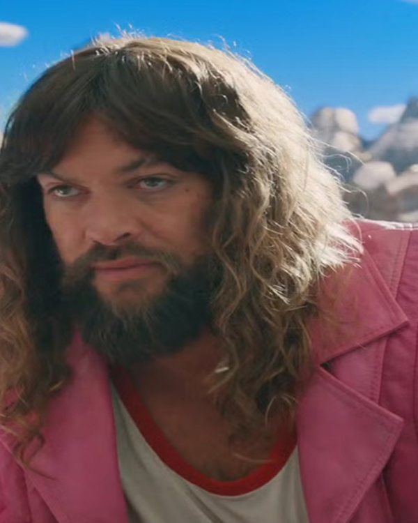 A Minecraft Movie 2025 Jason Momoa Pink Leather Fringe Jacket