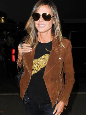 Heidi Klum Brown Leather Jacket