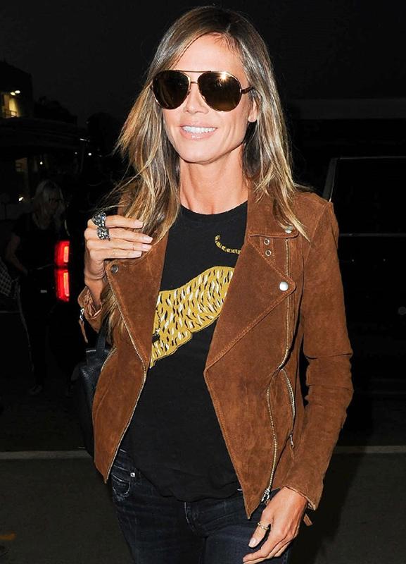 Heidi Klum Brown Leather Jacket