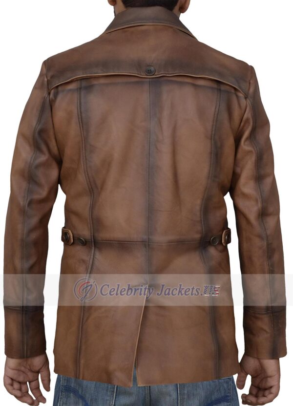 Affordable Lapel Collar Brown Short Leather Coat for Men