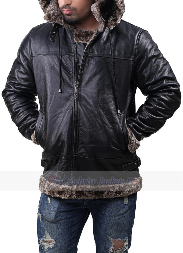 B3 Bomber Leather Coat with Internal Faux Fur