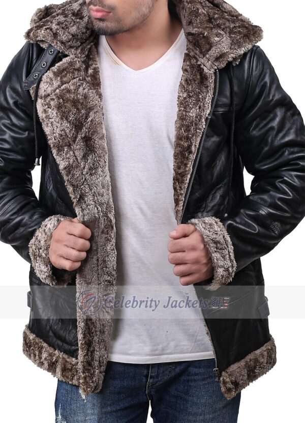 B3 Bomber Leather Coat with Internal Faux Fur