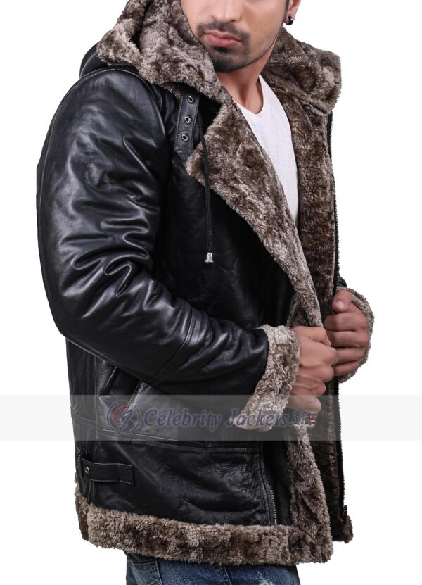 B3 Bomber Leather Coat with Internal Faux Fur