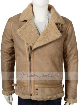 B3 Style Fake Rust Shearling Jacket