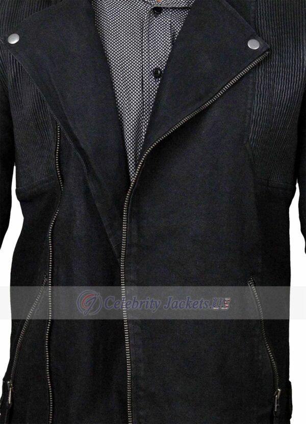 Biker Style Shirt Black Denim Jacket