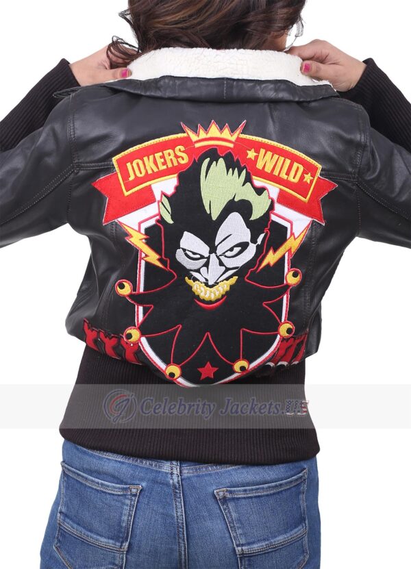 Bombshell Harley Quinn Bomber Brown Leather Jacket