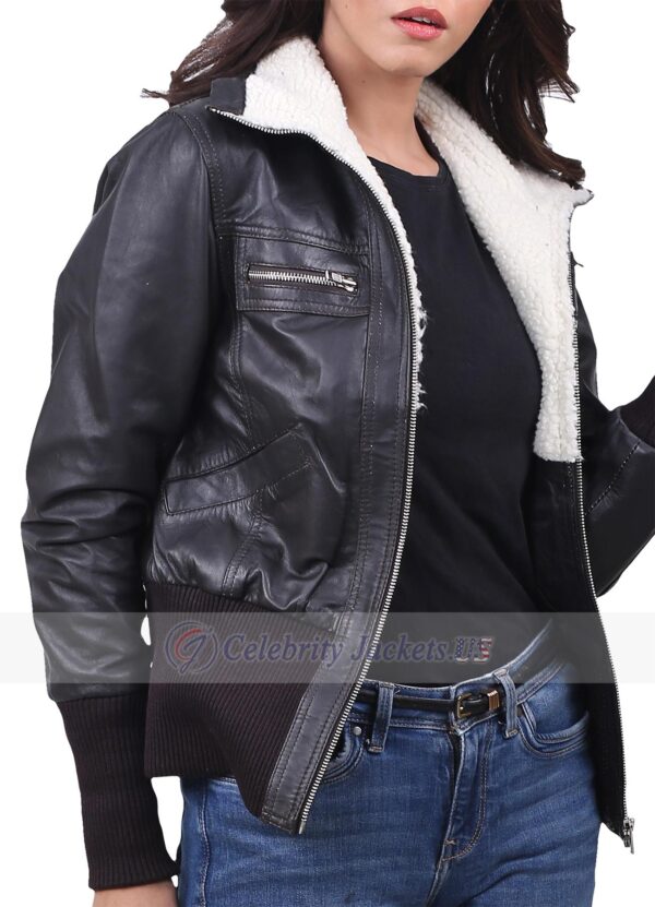 Bombshell Harley Quinn Bomber Brown Leather Jacket