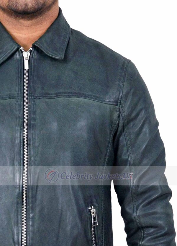 George Shirt Collar Leather Jacket