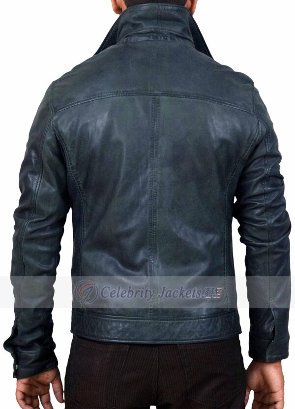 George Shirt Collar Leather Jacket