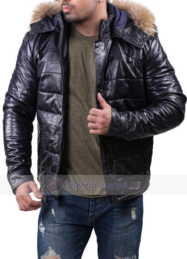 Jamie Padded Leather Puffer Jacket