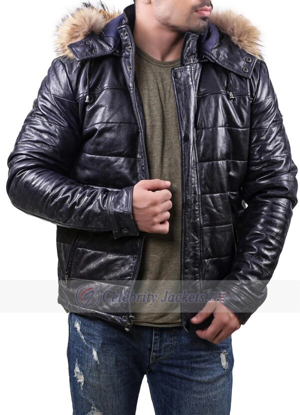 Jamie Padded Leather Puffer Jacket