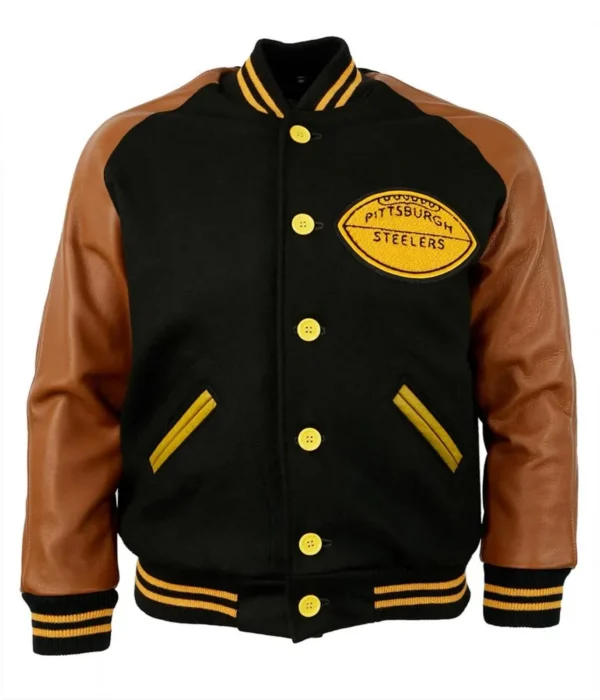 1955 Pittsburgh Steelers Varsity Brown and Black Jacket