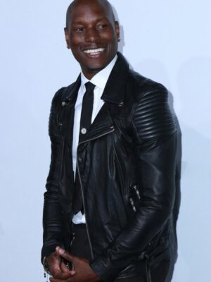 Tyrese Gibson Fast and Furious 7 Black Leather Jacket