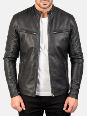 Men’s Black Real Leather Biker Jacket