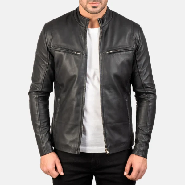 Men’s Black Real Leather Biker Jacket