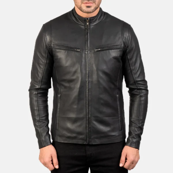 Men’s Black Real Leather Biker Jacket
