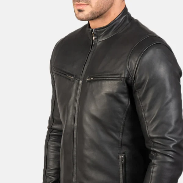 Men’s Black Real Leather Biker Jacket