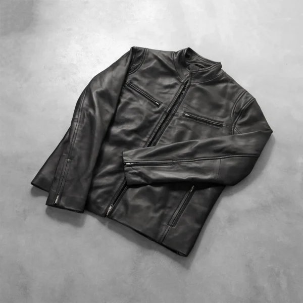 Men’s Black Real Leather Biker Jacket